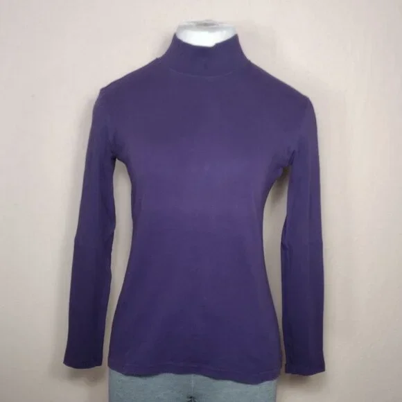 Karen Scott Womens Mock-Neck Long Sleeve T-Shirt - Picture 2 of 10